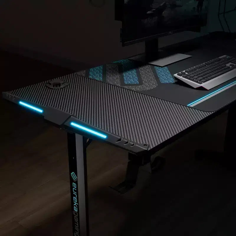 Scrivania da Gaming con Accessori Integrati, 147 x 58 x 79 cm, Nera