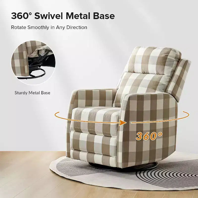 Poltrona reclinabile girevole moderna con poggiapiedi