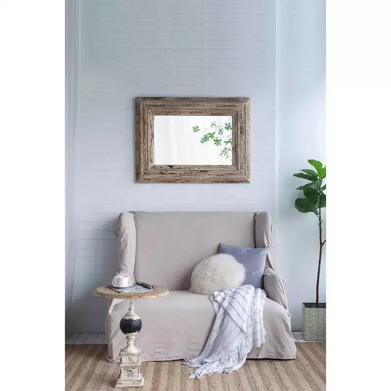Specchio da parete rettangolare 39 x 30 pollici con cornice in legno