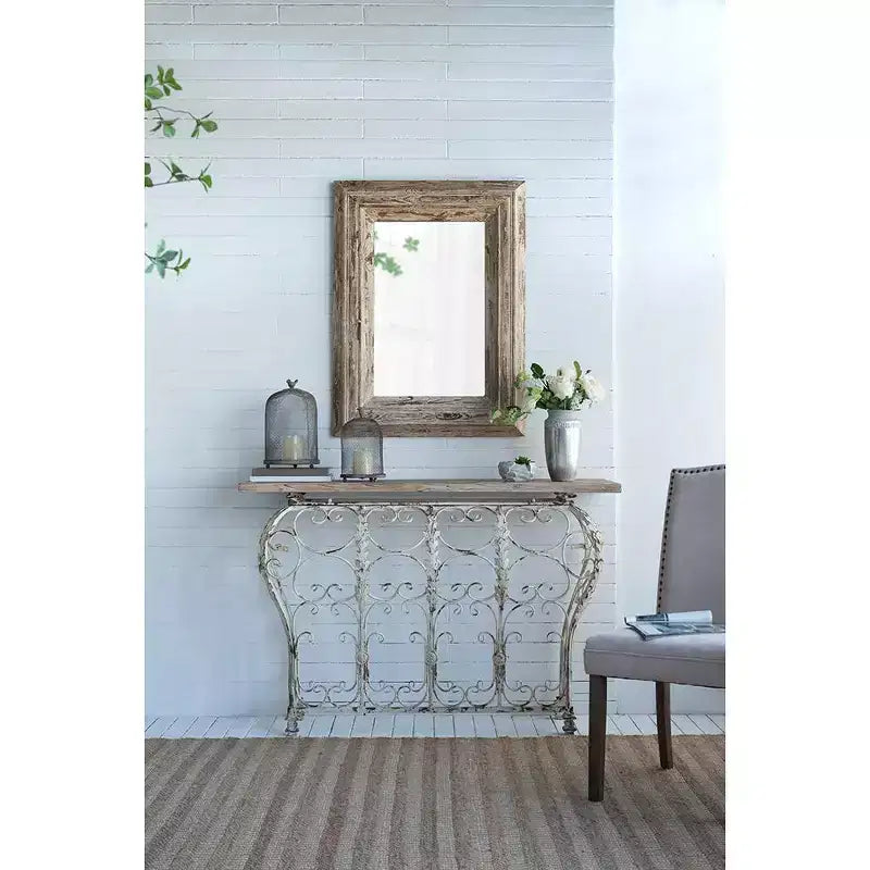 Specchio da parete rettangolare 39 x 30 pollici con cornice in legno