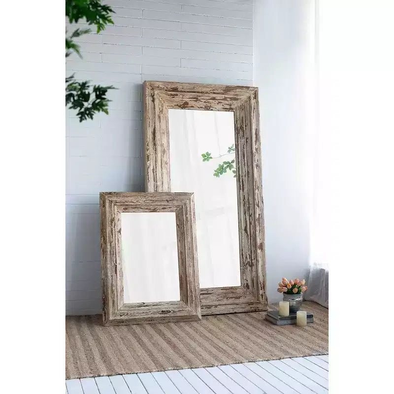 Specchio da parete rettangolare 39 x 30 pollici con cornice in legno