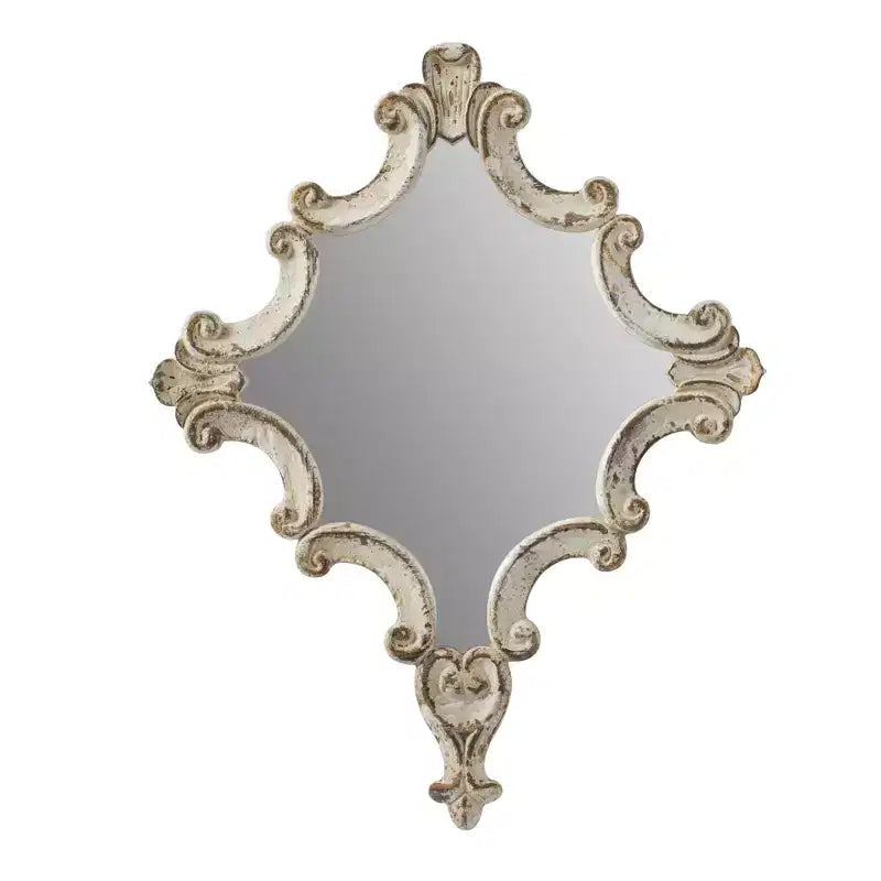Specchio da parete ottagonale con cornice a volute