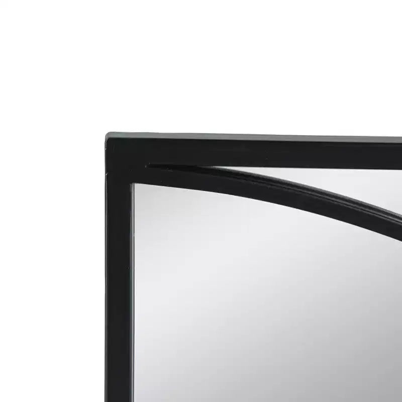 Set di 3 Specchi da Parete Ottagonali con Cornice in Ferro Nero
