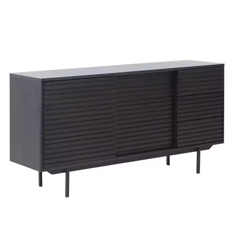 Credenza moderna di metà secolo da 62 pollici con 3 cassetti e 2 ripiani
