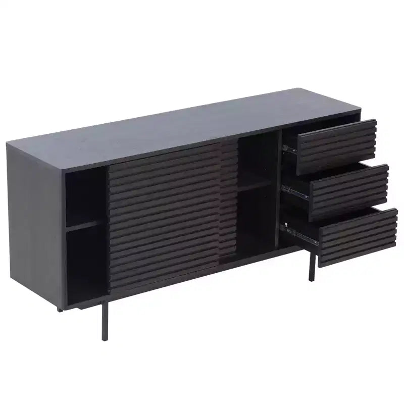 Credenza moderna di metà secolo da 62 pollici con 3 cassetti e 2 ripiani