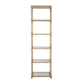 Antique Gold Six Tier Mirrored Shelving Unit 20x14x70.5