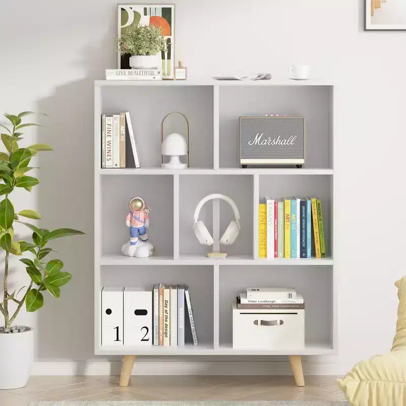 Libreria a 3 ripiani con gambe – Scaffale aperto in legno stile retrò per camera da letto e soggiorno