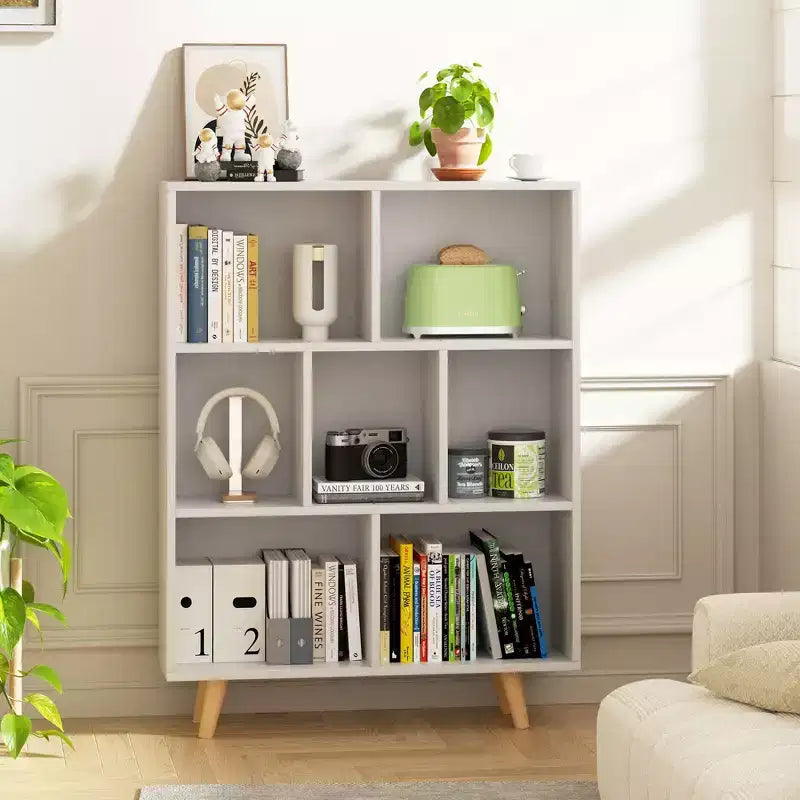 Libreria a 3 ripiani con gambe – Scaffale aperto in legno stile retrò per camera da letto e soggiorno