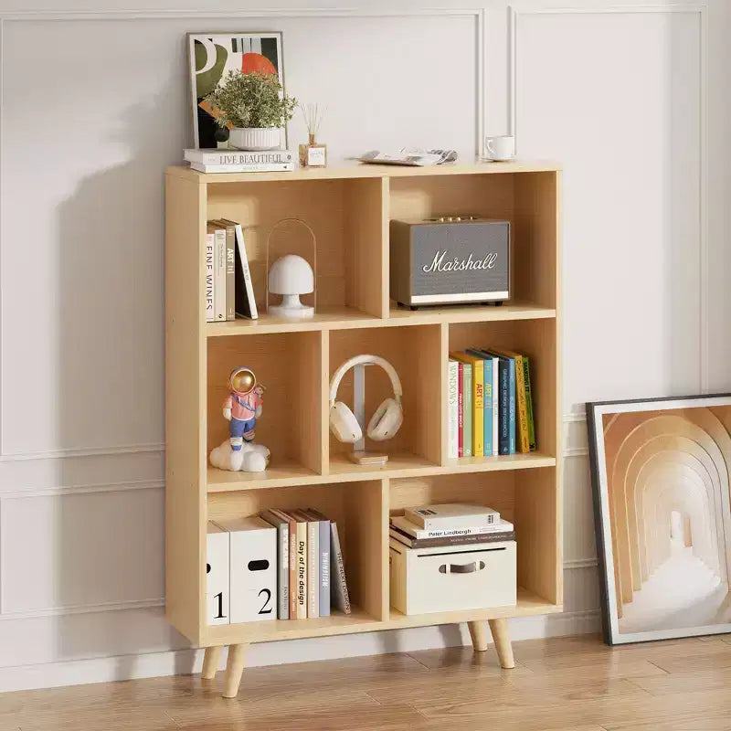 Libreria a 3 ripiani con gambe – Scaffale aperto in legno stile retrò per camera da letto e soggiorno