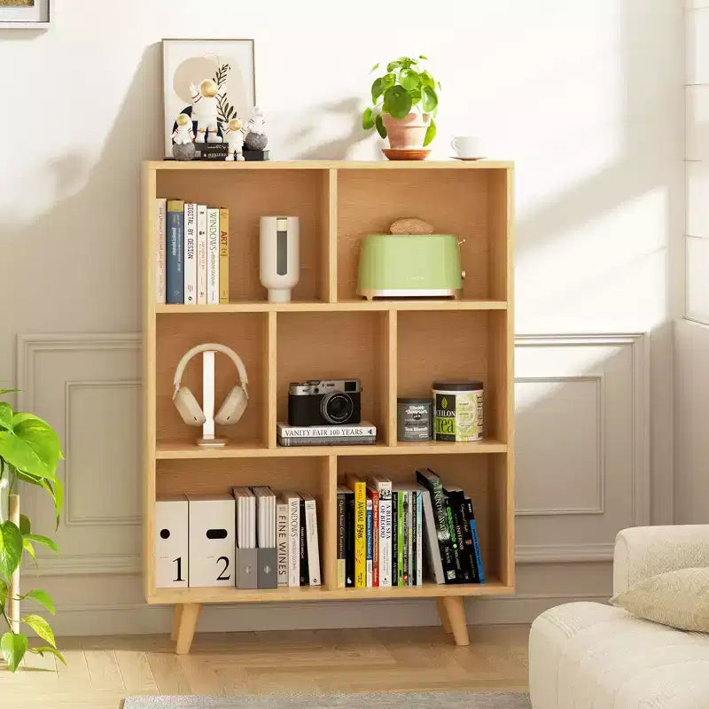 Libreria a 3 ripiani con gambe – Scaffale aperto in legno stile retrò per camera da letto e soggiorno