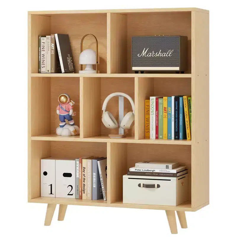 Libreria a 3 ripiani con gambe – Scaffale aperto in legno stile retrò per camera da letto e soggiorno