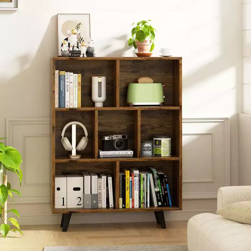 Libreria a 3 ripiani con gambe – Scaffale aperto in legno stile retrò per camera da letto e soggiorno