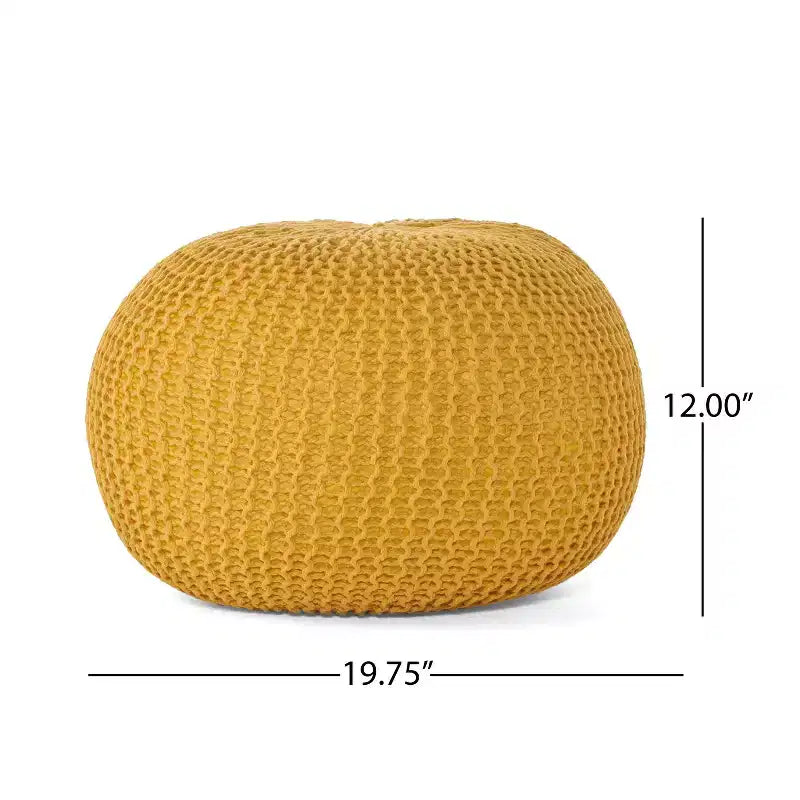 Pouf Ottomano Rotondo in Maglia da 20" – Piccolo Cuscino da Pavimento Poggiapiedi per Soggiorno, Camera da Letto e Ingresso