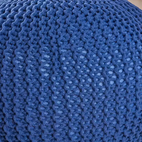 Pouf Ottomano Rotondo in Maglia da 20" – Piccolo Cuscino da Pavimento Poggiapiedi per Soggiorno, Camera da Letto e Ingresso