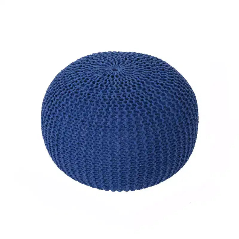 Pouf Ottomano Rotondo in Maglia da 20" – Piccolo Cuscino da Pavimento Poggiapiedi per Soggiorno, Camera da Letto e Ingresso