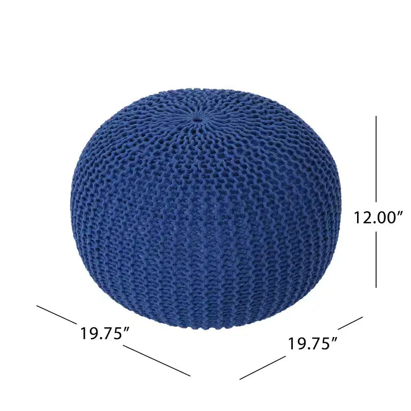 Pouf Ottomano Rotondo in Maglia da 20" – Piccolo Cuscino da Pavimento Poggiapiedi per Soggiorno, Camera da Letto e Ingresso