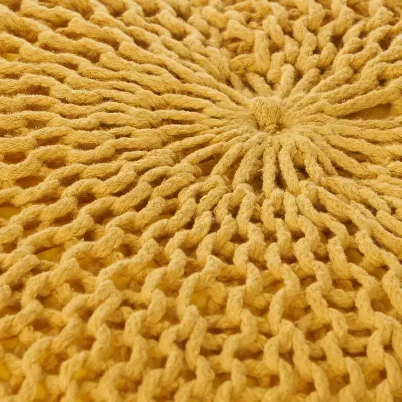 Pouf Ottomano Rotondo in Maglia da 20" – Piccolo Cuscino da Pavimento Poggiapiedi per Soggiorno, Camera da Letto e Ingresso