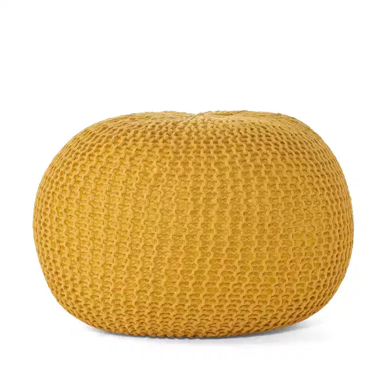 Pouf Ottomano Rotondo in Maglia da 20" – Piccolo Cuscino da Pavimento Poggiapiedi per Soggiorno, Camera da Letto e Ingresso