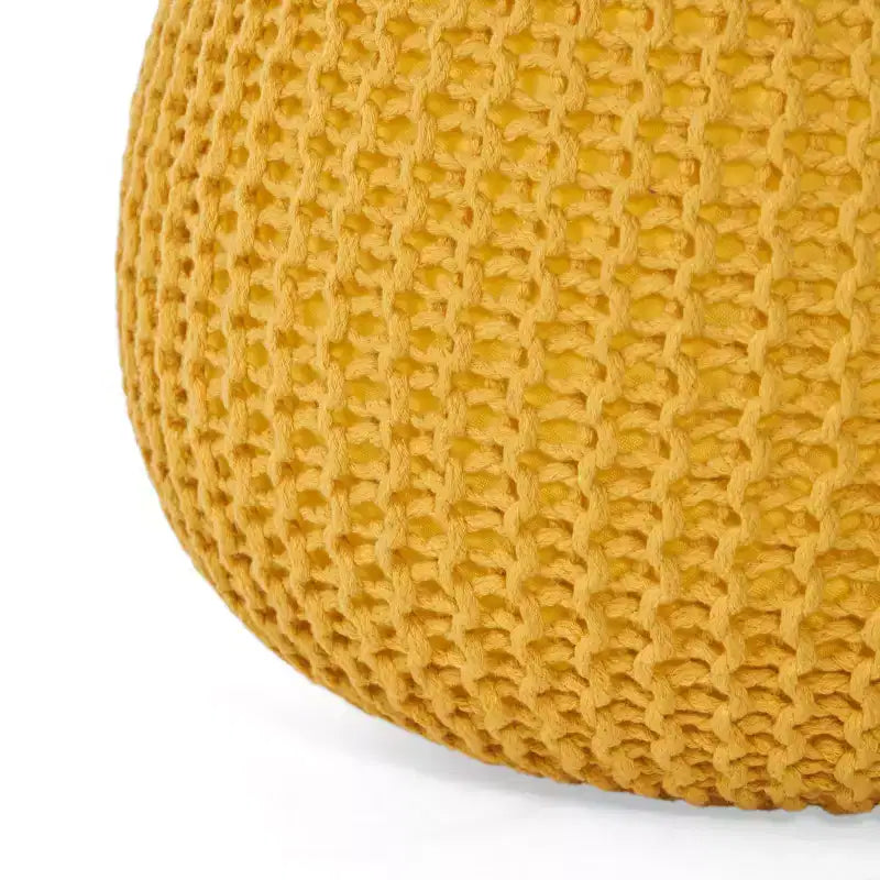 Pouf Ottomano Rotondo in Maglia da 20" – Piccolo Cuscino da Pavimento Poggiapiedi per Soggiorno, Camera da Letto e Ingresso