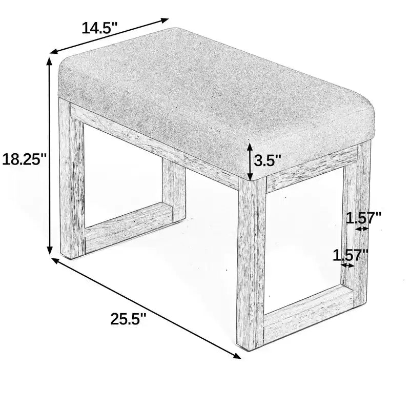 Panca Pouf Contenitore Moderna con Struttura in Legno Massello