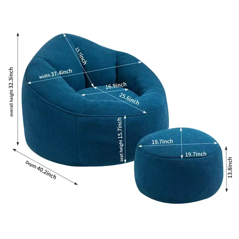 Poltrona Sacco con Pouf Poggiapiedi