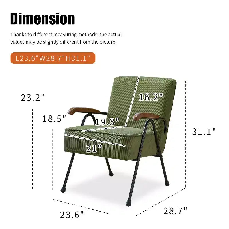Poltrona con schienale alto e braccioli, design ad ali e base a X in metallo