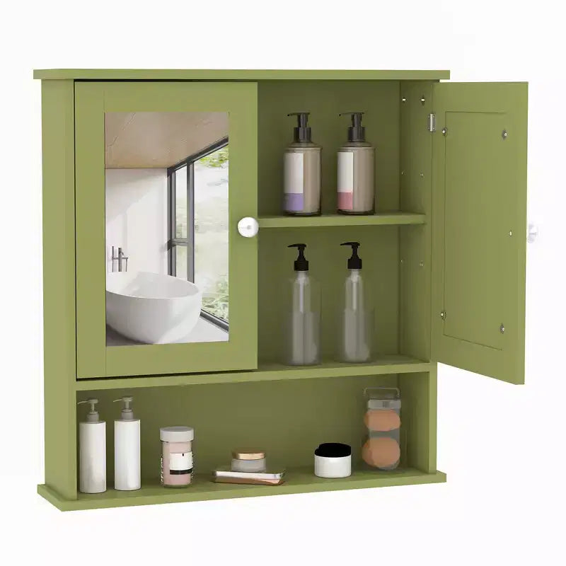 Wall Mount Mirror Medicine Cabinet, 22.2 Inch Bathroom Medicine Cabinet with Adjustable Shelf, Waterproof Cabinet for Bathroom Organization