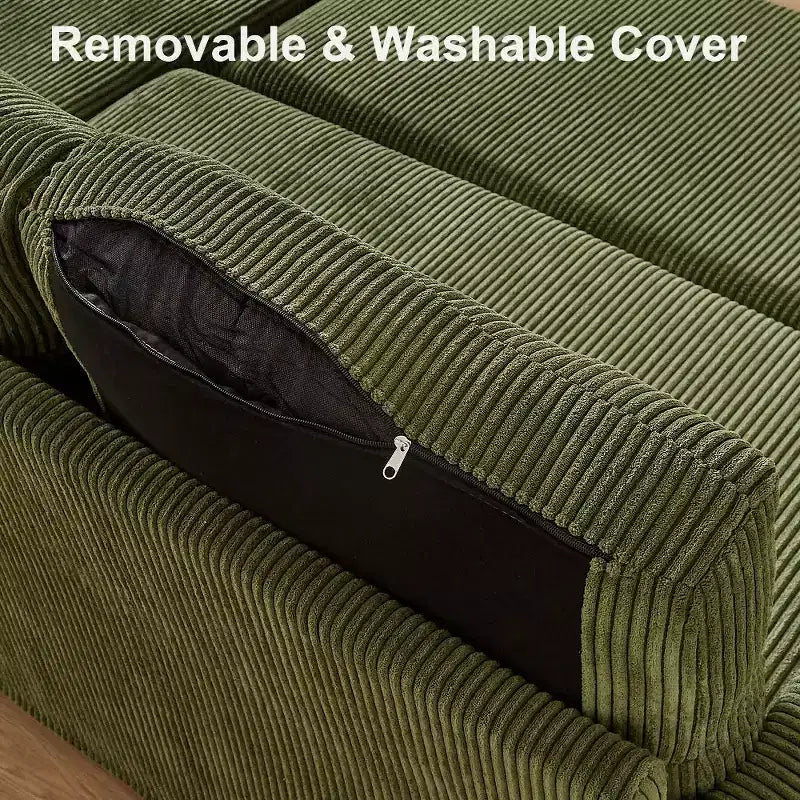 Divano Letto Estraibile a 4 Posti da 267 cm con Contenitore, Tasche Laterali e Schienale Regolabile