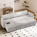 Dyonery 105-inch Four-Seat Pull-Out Sofa Bed with Storage, Side Pockets, Adjustable Backrest, Convertible