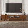 Modern Fluted TV Stand for TVs up to 85, 78 Wooden Entertainment Center with Storage Cabinet & 2 Drawers, TV Console Table for Living Room Bedroom