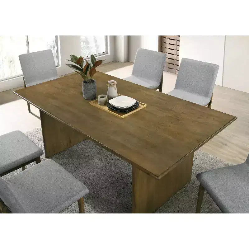 Tavolo da pranzo 72" in legno massello stile Mid-Century Modern – Finitura naturale