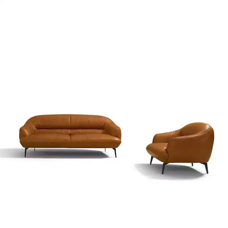 Divanetto a 2 posti da 66" in pelle color cognac