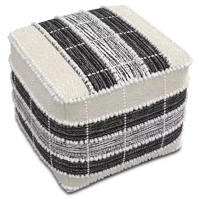 Pouf Contenitore Quadrato Intrecciato – Per Interni/Esterni, Resistente ai Raggi UV, Capacità 113 kg