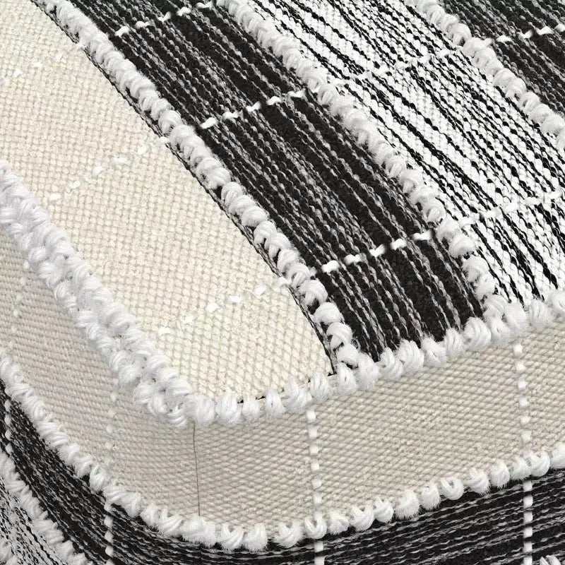 Pouf Contenitore Quadrato Intrecciato – Per Interni/Esterni, Resistente ai Raggi UV, Capacità 113 kg