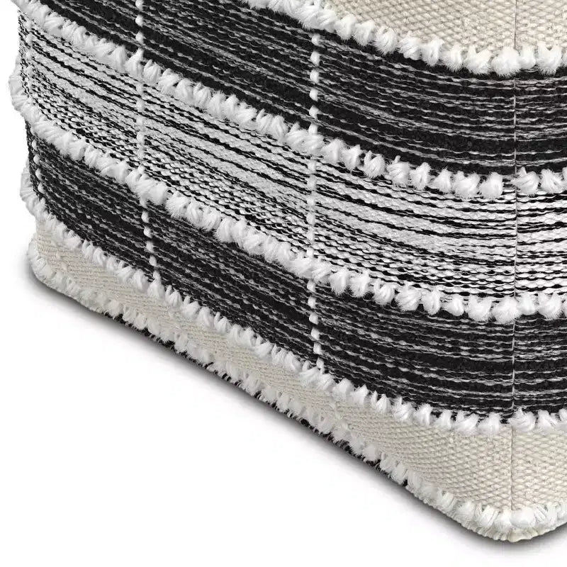 Pouf Contenitore Quadrato Intrecciato – Per Interni/Esterni, Resistente ai Raggi UV, Capacità 113 kg