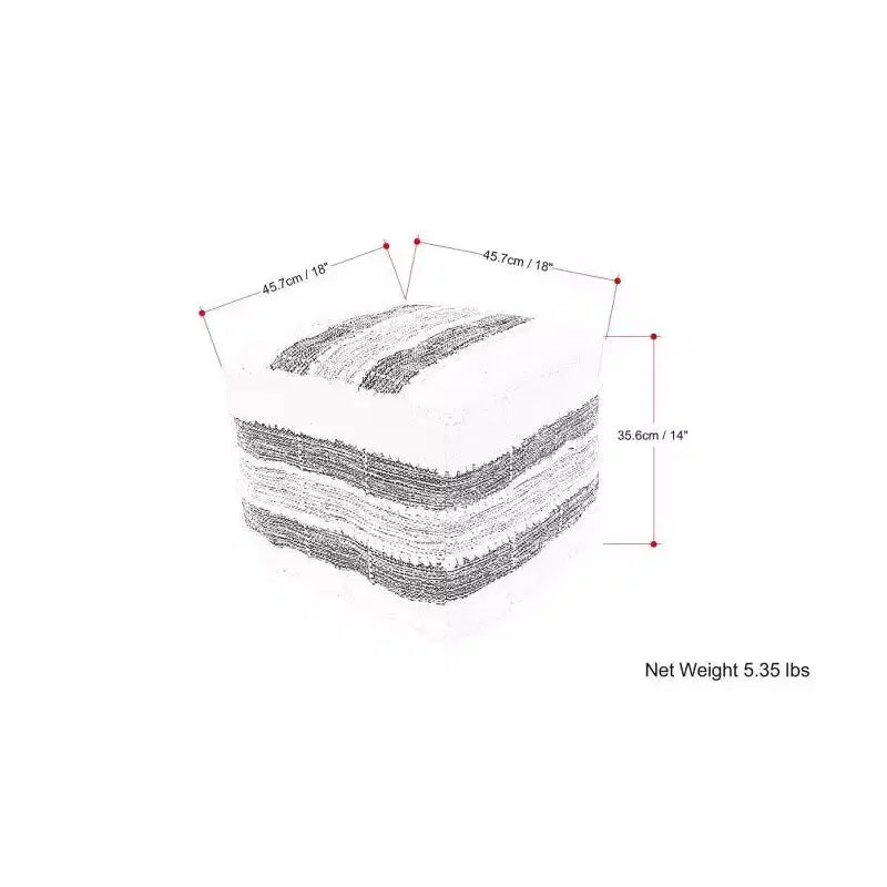 Pouf Contenitore Quadrato Intrecciato – Per Interni/Esterni, Resistente ai Raggi UV, Capacità 113 kg