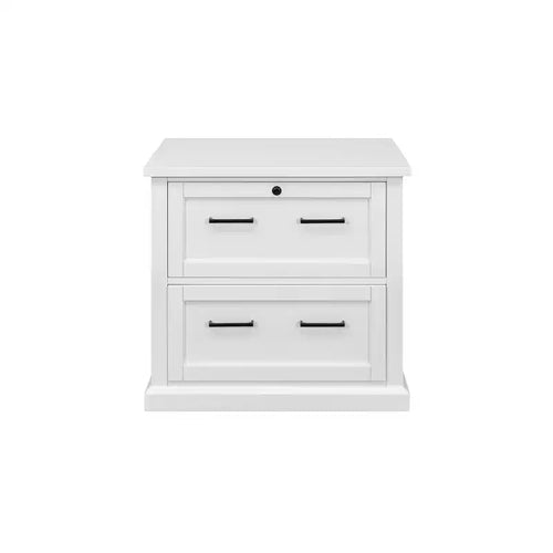 Modern Wood Lateral File Office Drawer White - Abby Collection - Martin Furniture: Shaker Doors, Bead Board Panels, Built-in Power Centers