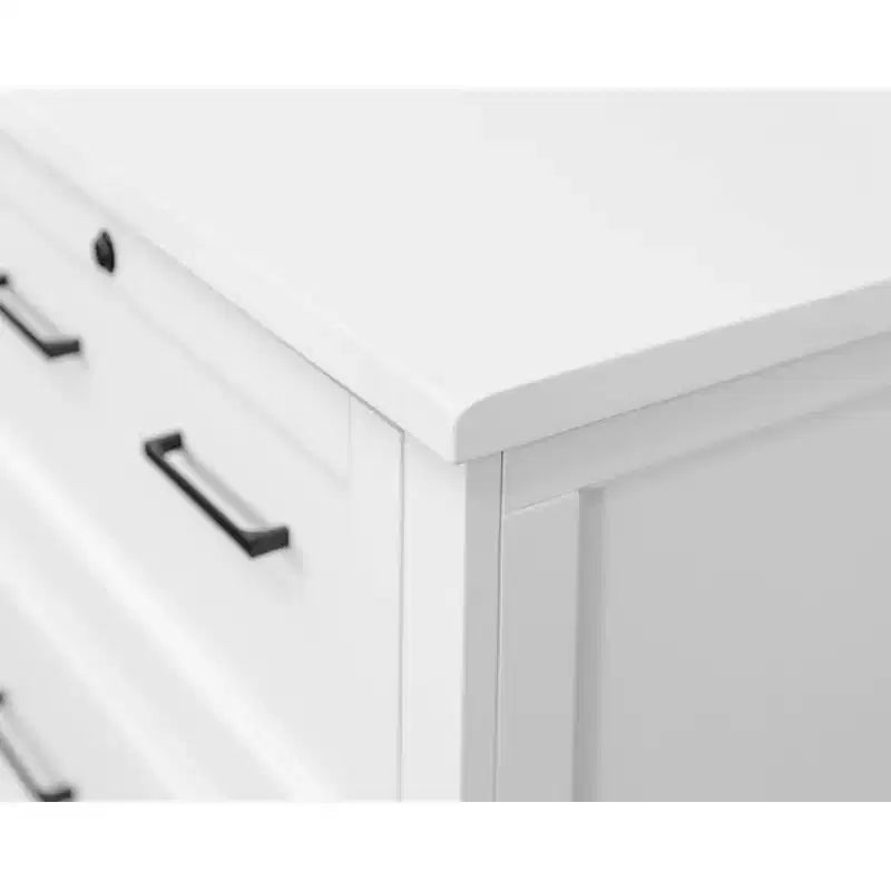 Classificatore laterale a 2 cassetti con cassetto superiore con serratura – Finitura in legno bianco