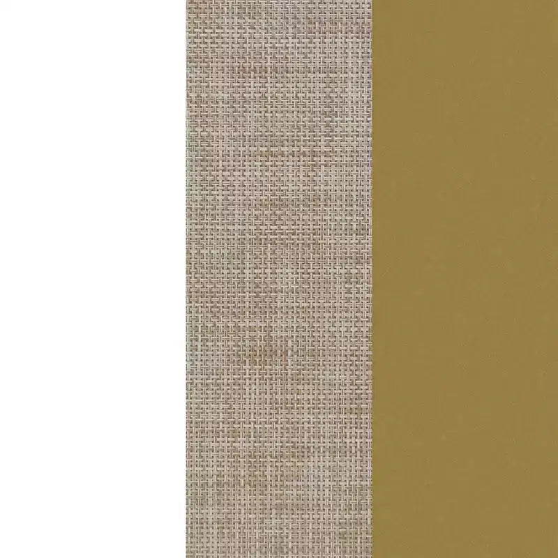 Mobile Contenitore con Ante in Rattan, Piano in Rovere e Struttura in Metallo, Altezza 81 cm