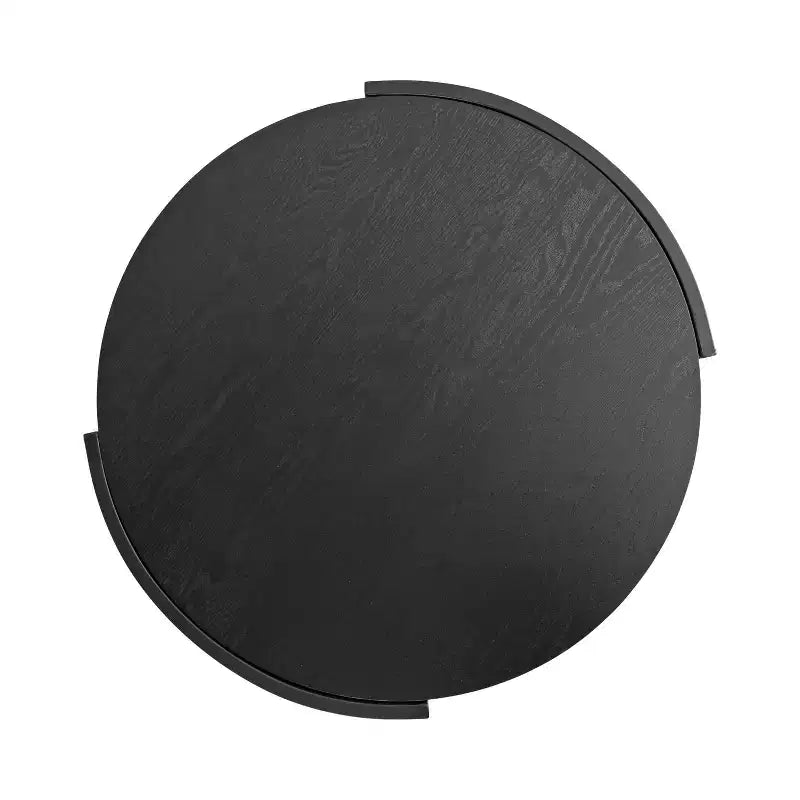 Tavolino da caffè rotondo a due ripiani con mensola in rete metallica, 26x25x18, nero